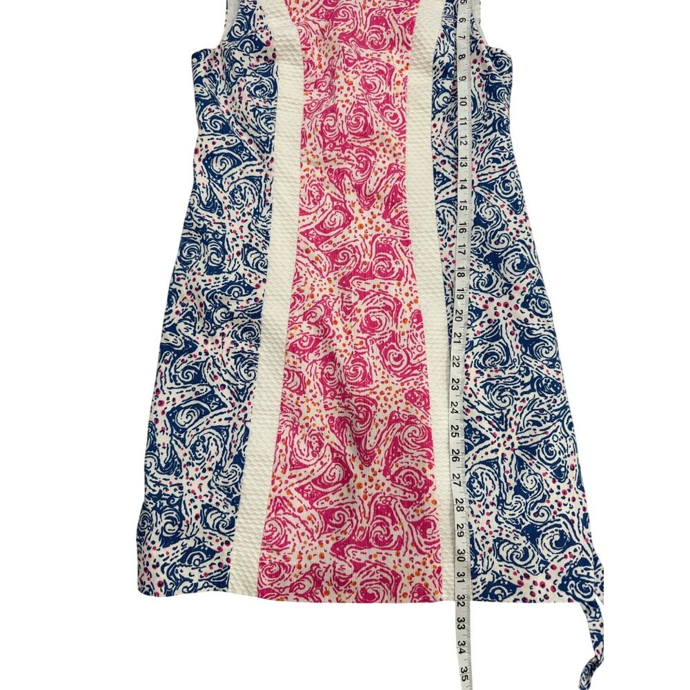 Lilly Pulitzer Delia Indigo Star Crush Shift Dress Size 4 Blue Pink White Cotton - Picture 7 of 9